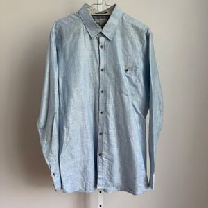 Ted Baker London Mens Long Sleeve Button Up Shirt sz XS  Blue‎